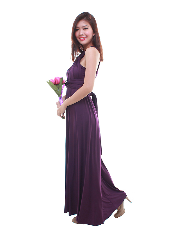 Cherie Convertible Maxi Dress in Velvet Purple